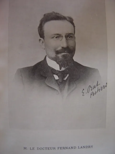 Portrait Phototypie de Fernand LANDRY Né à Moncontour-de-Poitou Médecin Mirebeau