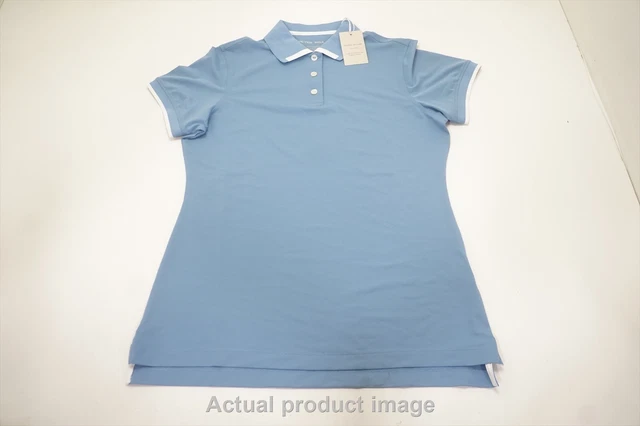Peter Millar Whitworth Sport Mesh Polo Womens Small BLUE  810A 01058625