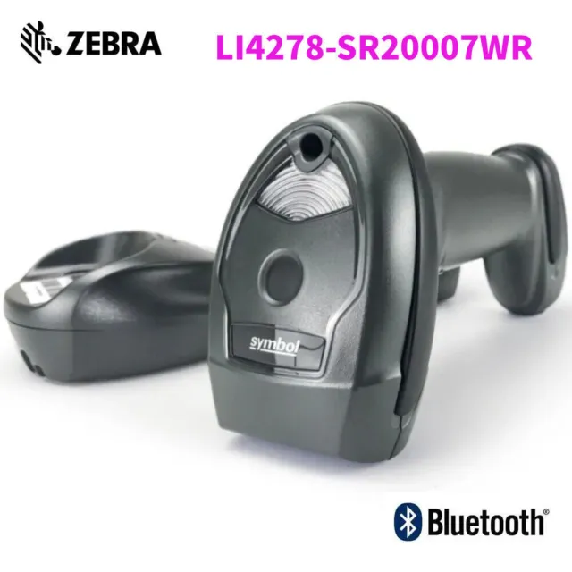 Zebra LI4278-SR20007WR Wireless Bluetooth Barcode Scanner mit Cradle USB Kabel D