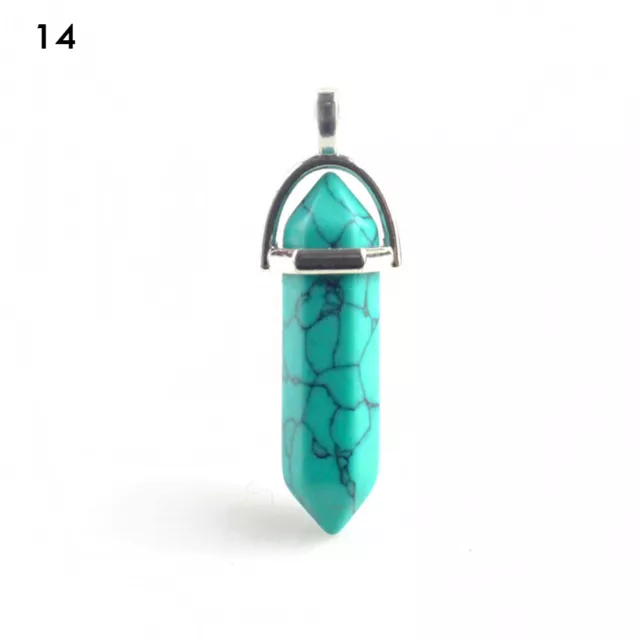 #Natural Quartz Crystal Healing Point Chakra Cut Gemstone Pendant Reiki Necklace