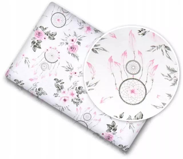 100% COTTON BABY BED FITTED SHEET PRINTED DESIGN FIT COT 120x60cm Dream Catcher