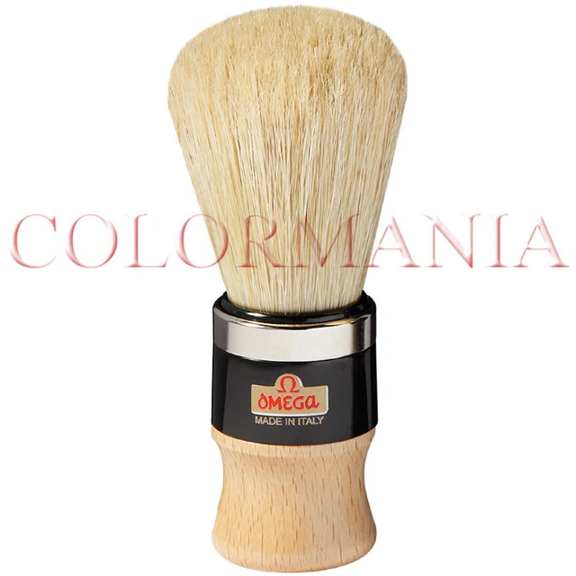 Omega Pennello Da Barba Professionale Con Manico In Plastica E Legno Barbiere