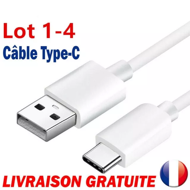 Lot 4 Chargeur Câble USB Type-C pour Samsung A20e S10/20 Redmi Note 9 Pro Huawei