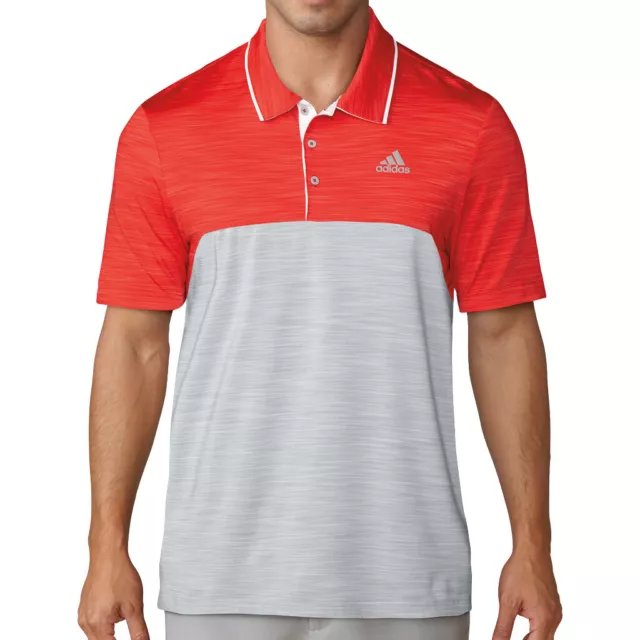 Adidas Golf Rouge Gris Coupe Standard Polo Haut Taille M