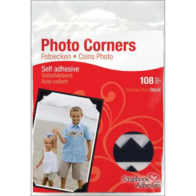 Esquinas fotográficas autoadhesivas de papel clásico 0,5 pulgadas 108/paquete-negro 093616016268