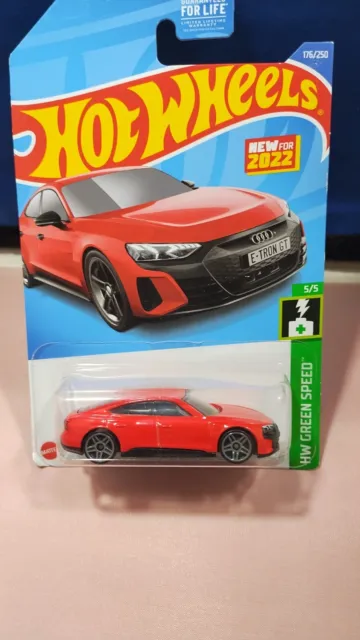 2022 Hot Wheels Audi RS E-Tron GT HW Green Speed #5/5 Red Diecast 1:64 Scale New