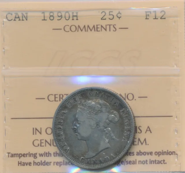 Canada Victoria 25 Cents 1890 H - ICCS F12