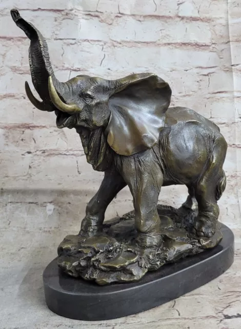 Handmade Bronze Lucky Elephant Figurine Statue Sculpture Gift Art Decor Gift NR