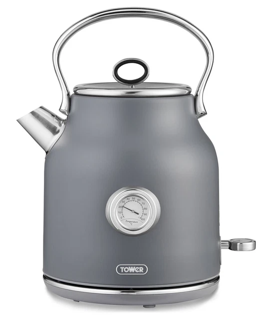 TOWER T10063GRY RENAISSANCE 1.7L, 3kw UltraFast Quiet Boil Kettle Matt