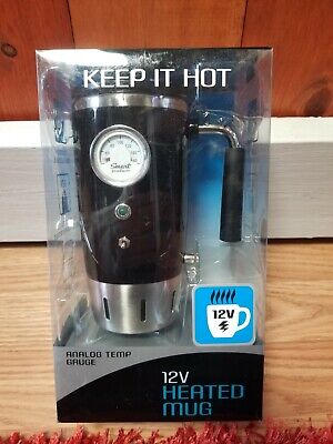 12V Digital Heated Mug Travel Coffee Cup Stainless Steal Car Charge New