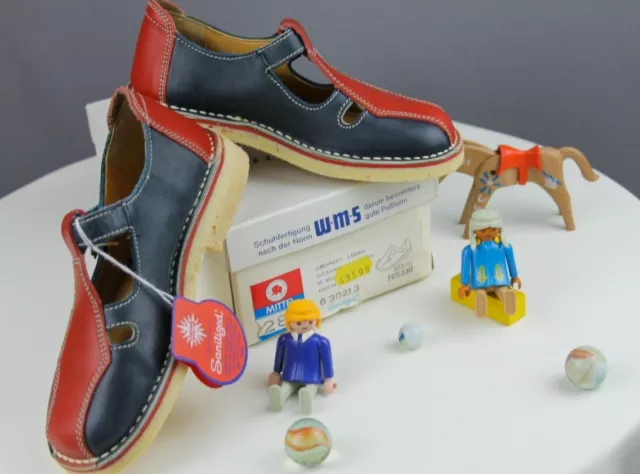 Vero Vintage Elefanten Bambini Sandali Scarpe Basse Tg. 28 Ferani Pelle 70er
