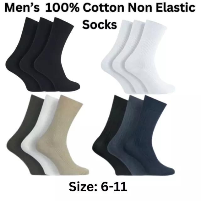 Mens Big Foot Non Elastic Loose top comfort Diabetic Socks UK 6-11