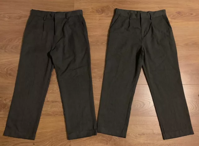 NEXT boys Grey School Trousers X2 Pairs.  Age 11 Plus Fit.