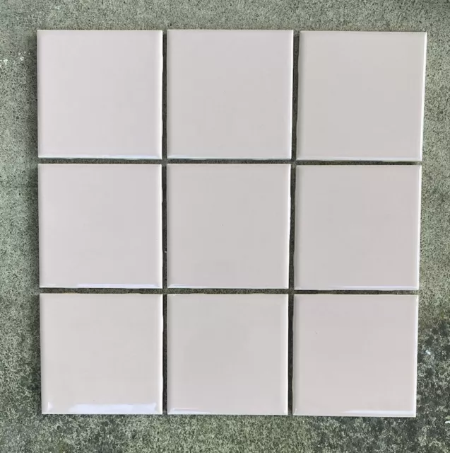 Vintage American Olean 4.25” ‘Pink Blush’ Glossy Ceramic Tiles Qty 9 *Reclaimed