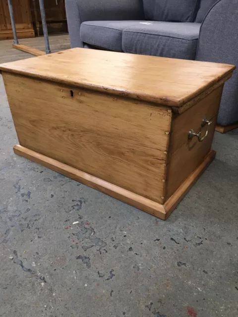 Antique Pine Industrial Chest, Blanket Box, Chest, Trunk