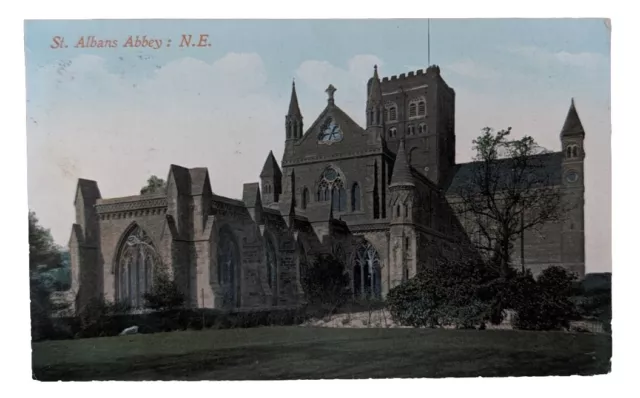 St Albans Abbey Postcard, Hertfordshire, Sent in 1913, Valentine's Series