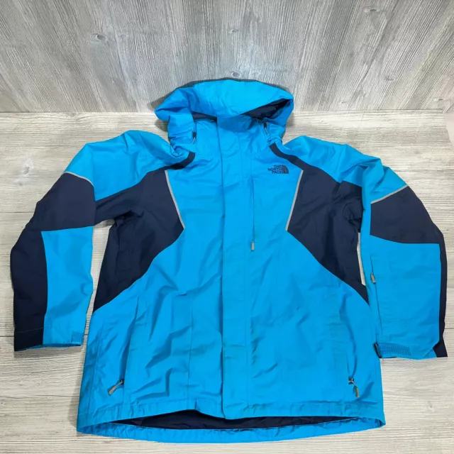 Vintage The North Face Jacket Mens Large Blue Double Layer Shell Ski Snow Hooded