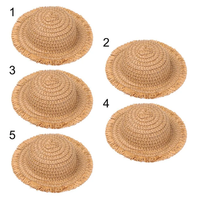 HAT MINI STRAW Hat Doll House Ornament Hand Weaved Hats Doll Hat