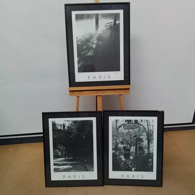 Set Of Three Vintage Framed Paris Photographs By Alwyn R. Coates Signed