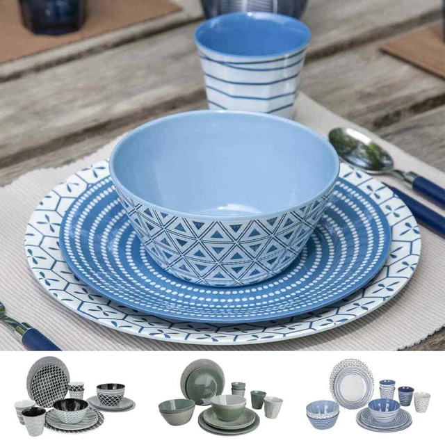 Set stoviglie Bo-Camp 16 pezzi melamina 4 persone stoviglie da campeggio varie scelte di