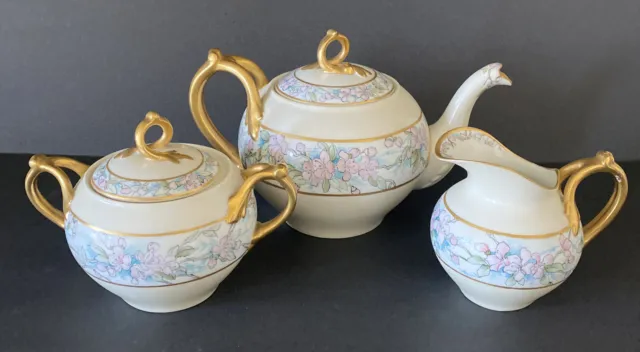 Bernardaud & Co Limoges France B & C Tea Service Set 3 Piece 1918 Rare