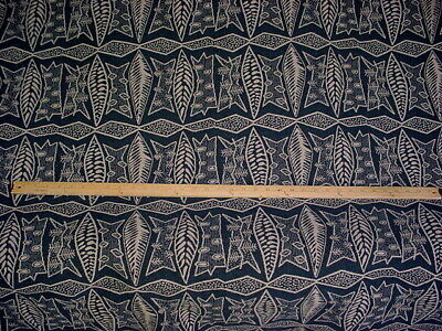 15-5/8Y Kravet Lee Jofa Navy Taupe Tribal Leaf Linen Upholstery Fabric 2