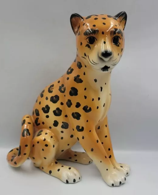 Vintage MCM Cheetah Leopard Cub Porcelain Figurine