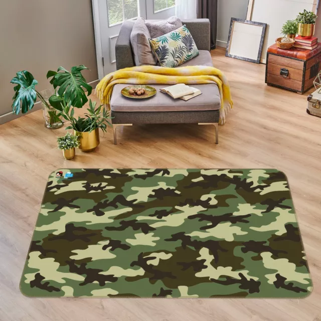 3D Camouflage Pattern ZHUA912 Game Non Slip Rug Mat Photo Carpet Zoe