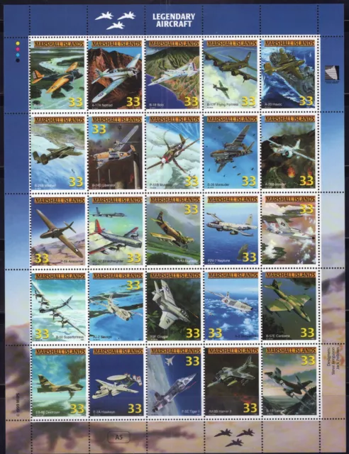 ZAYIX Marshall Islands 708 MNH Legendary Aircraft Aviation Planes 092023SL46M