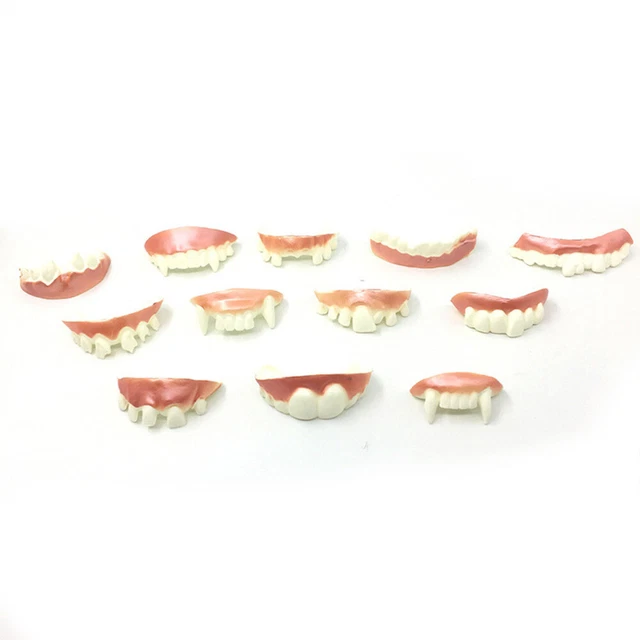 24pcs Funny Denture Model Cosplay Props Dentures Fake Teeth Prank Props Dress