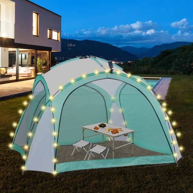 LED-Event Pavillon Partyzelt Garten Pavilon Gartenzelt Solar Camping Pavilion