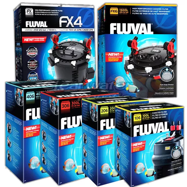 Fluval 106 206 306 406 Fx6 Fx4 External Power Water Filter Inc. Media Fish Tank