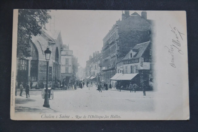 Cpa - 71 - Chalon Sur Saone - Rue De L'obelisque - Les Halles - Precurseur -Tbe-