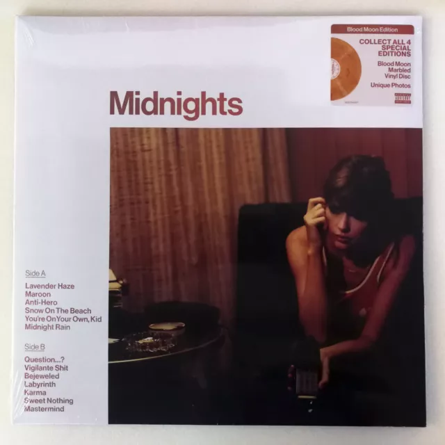 Midnights : Blood Moon Édition Limitée Orange Marbré : Vinyle