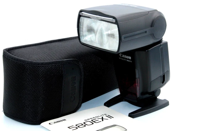 Near Mint Canon Speedlite 580EX II Shoe Mount Flash w/ Stand for EOS from Japan
