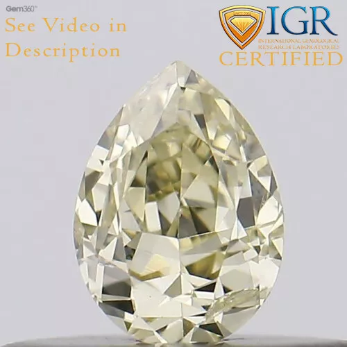 0.22 cts. CERTIFIED Pear SI2 Greenish Yellow Color Loose Natural Diamond 29340