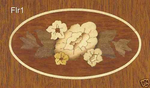 Marquetería con incrustación de chapa floral ovalada #FLR1, CHAPA REQUERIDA CARPINTERÍA