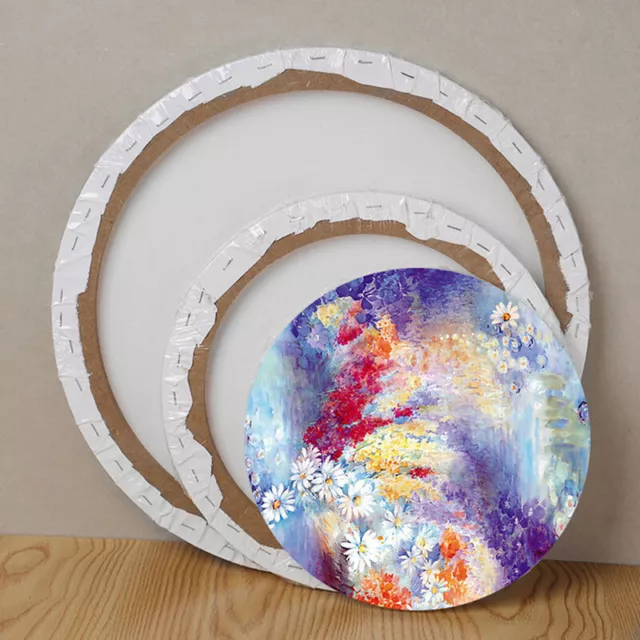Round Canvas Panel Blank Cotton Acrylic Art Artist Oil PaintR#w#