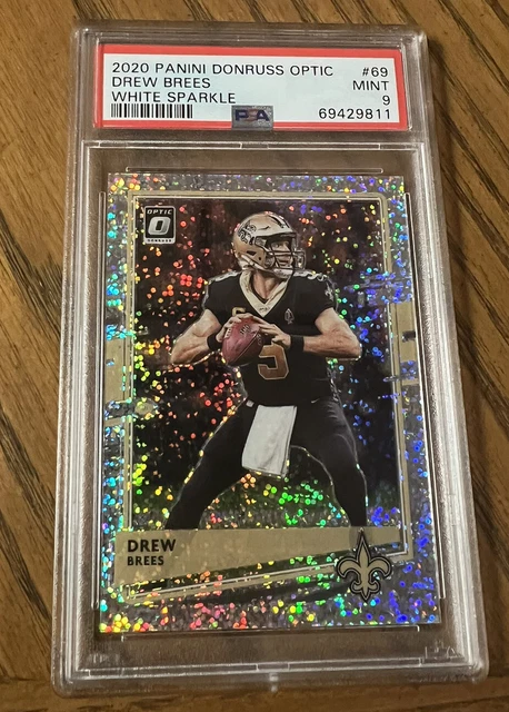 2020 Panini Donruss Optic Drew Brees White Sparkle SSP Pop 1 PSA 9 🔥 🔥