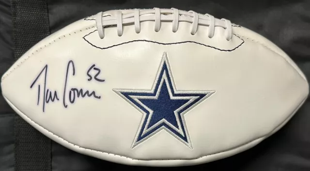 Dan Connor Hand Signed Auto Dallas Cowboys White Panel Football Jsa Certified