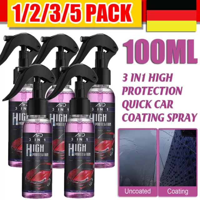 3/5Stück High Protection Quick Car Coat Ceramic 3 in 1 Coating Spray Hydrophobic