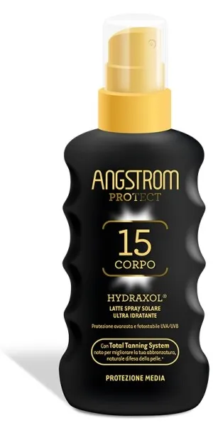 Angstrom Protect 15 Corpo Latte Spray Solare Ultra Idratante - Protezione Media