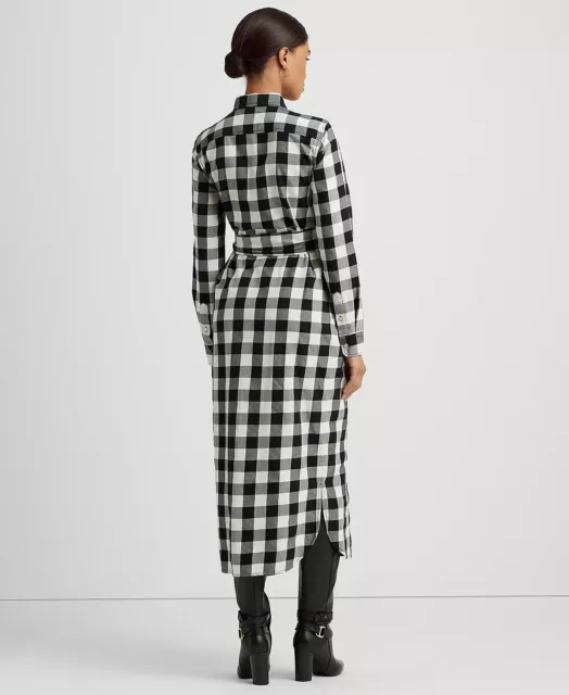 Polo Ralph Lauren- Buffalo Check Belted Twill Shirtdress, Size :  2 ,  Blk/White 3