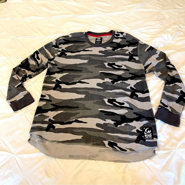 Ecko Unlimited Camouflage Long Sleeve Thermal Shirt Size 3XL