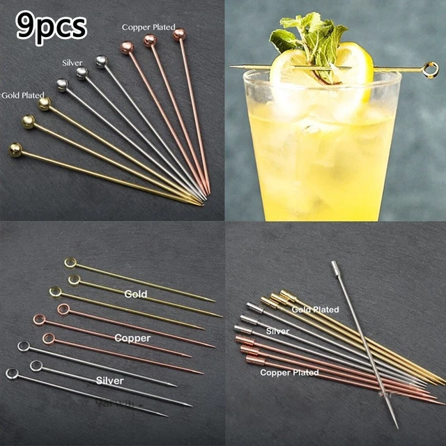 Palos de cóctel Palos Swizzle Suministro Herramientas Barra Acero Inoxidable en forma de fruta