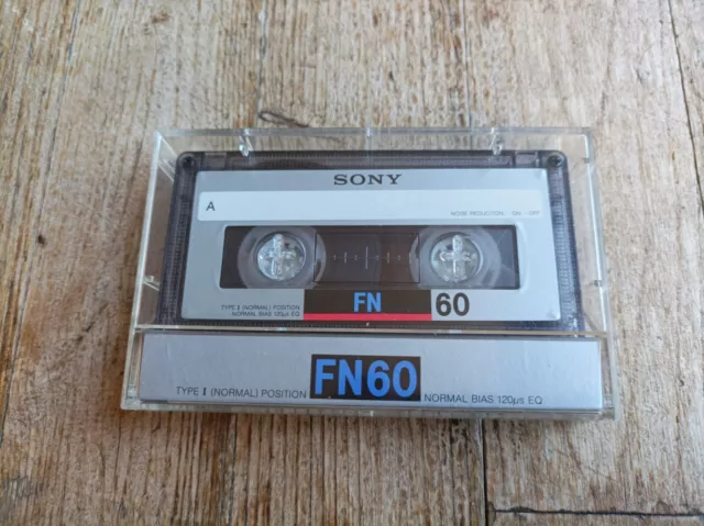 1x  SONY FN 60 TYPE I BLANK AUDIO CASSETTE VIERGE TAPE USED 1988