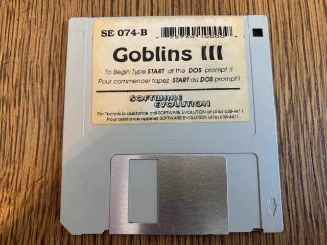 Goblins Iii 3 Game Pc Ms-Dos Computer 3.5" Inch Floppy Disk(S) Tested