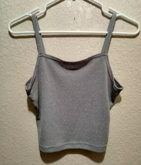 Reference Clothing Co. Women's Gray Cropped Tank Top with Skinny Straps Size M
