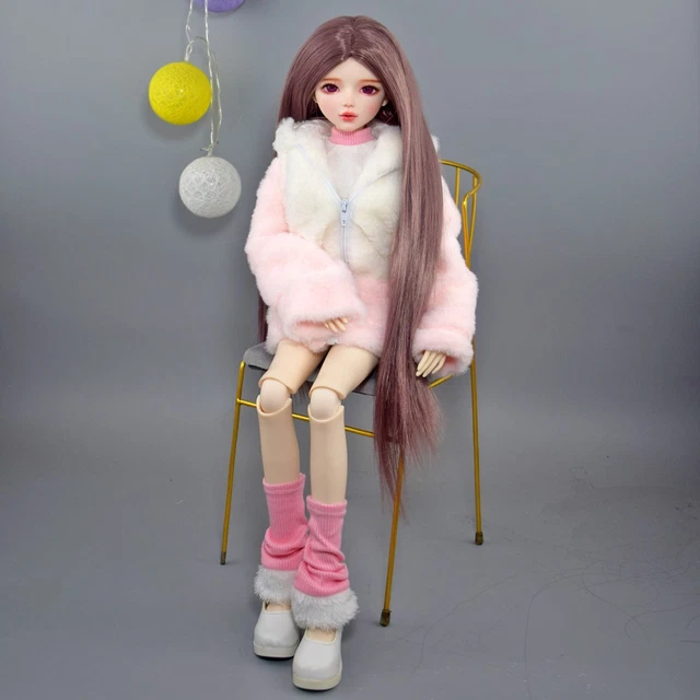 Poupée BJD 56cm Articulée – Peinte Main, Perruque Dégradée, Yeux Mobiles, SISON BENNE