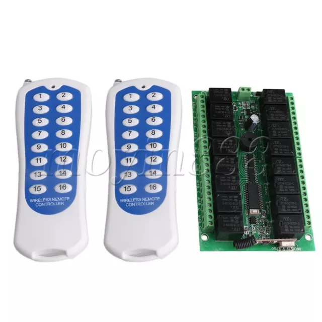 Inching/Self-lock/Interlock 433MHZ 12V 16CH Remote Control Switch 16-Key 3